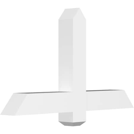 Ekena Millwork Eugene Architectural Grade PVC Gable Bracket, 36"W x 21"H x 4"D x 4"F, 14/12 Pitch GBP036X21X0404EUG00